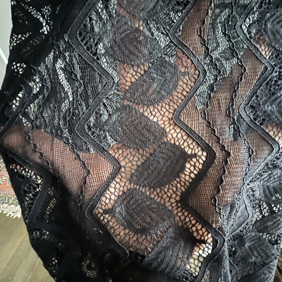 Cupshe Crochet Drawstring Cover-Up Dress~Black Medium - Picture 8 of 9